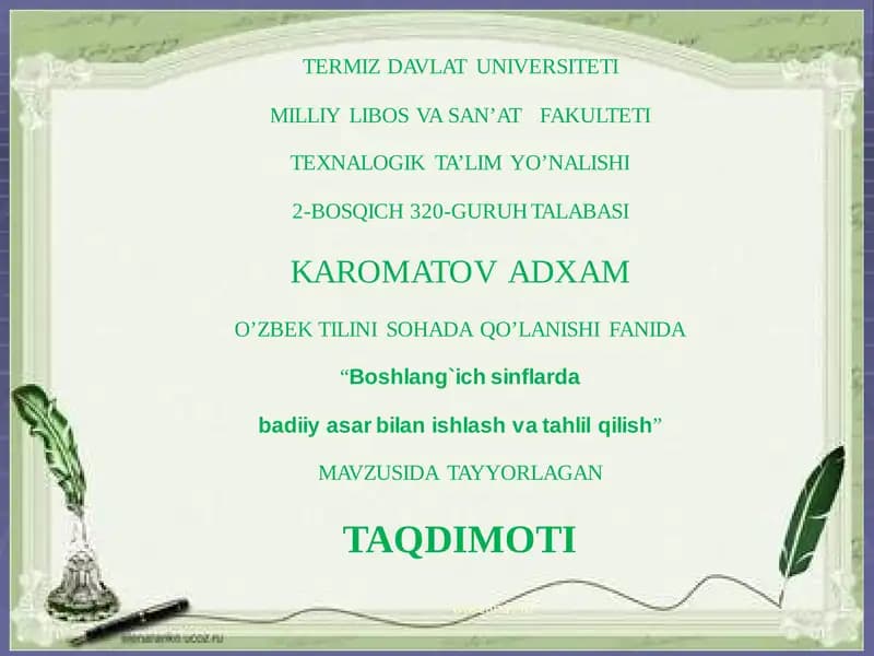 Xalq og'zaki ijod