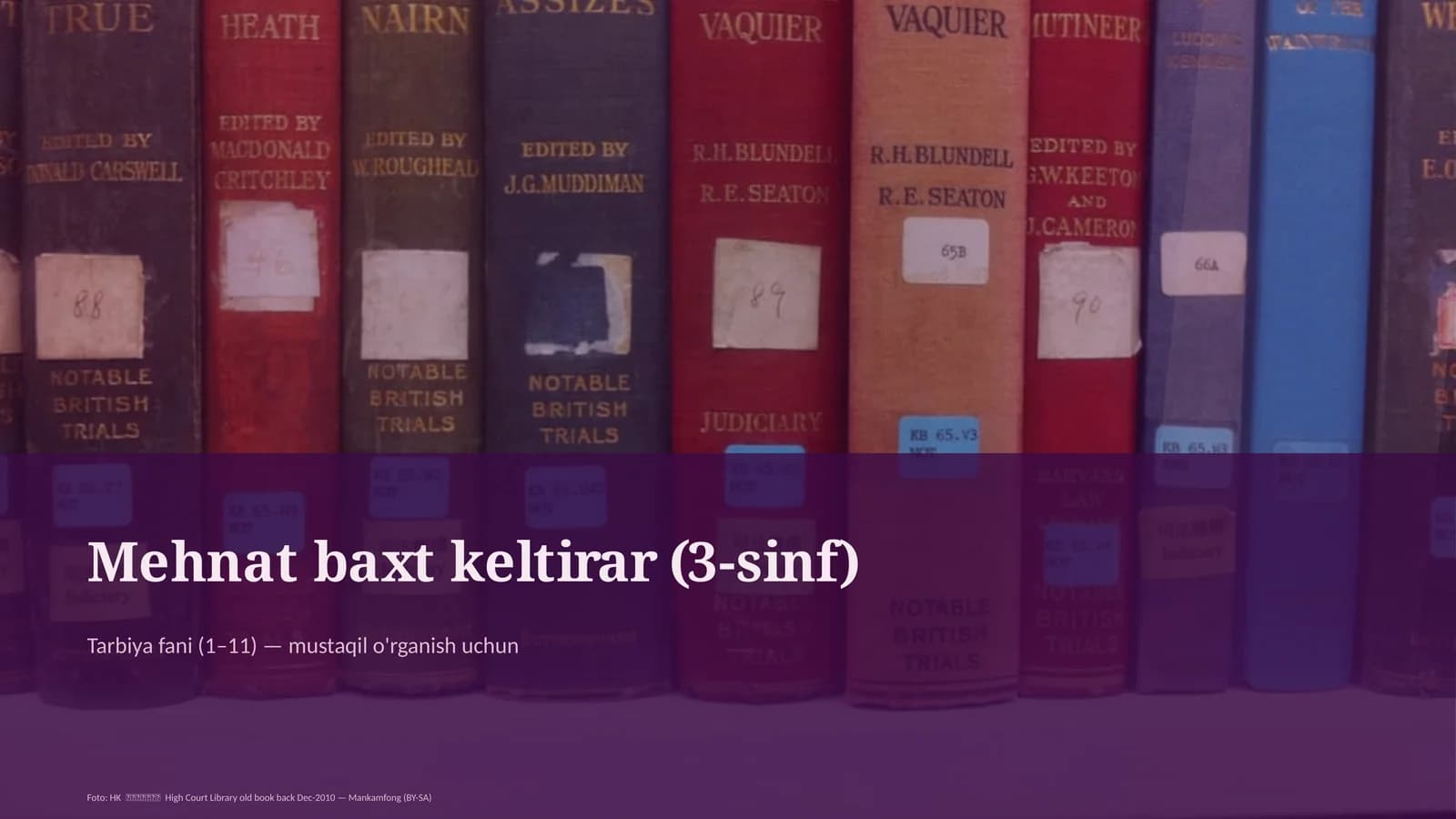 Mehnat baxt keltirar (3-sinf)