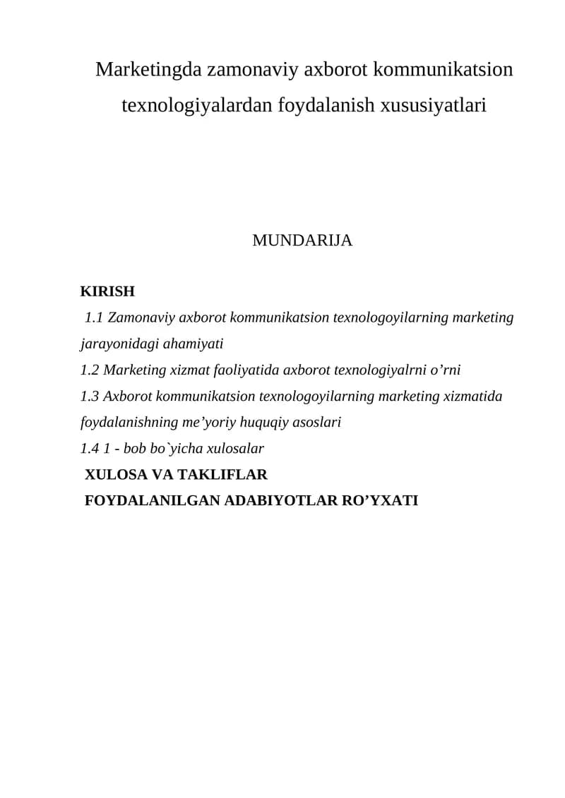 Zamonaviy axborot kommunikatsion texnologiyalardan foydalanish xususiyatlari