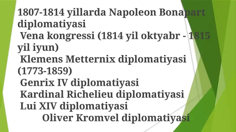 Napoleon Diplomatiyasi va Vena Kongressi