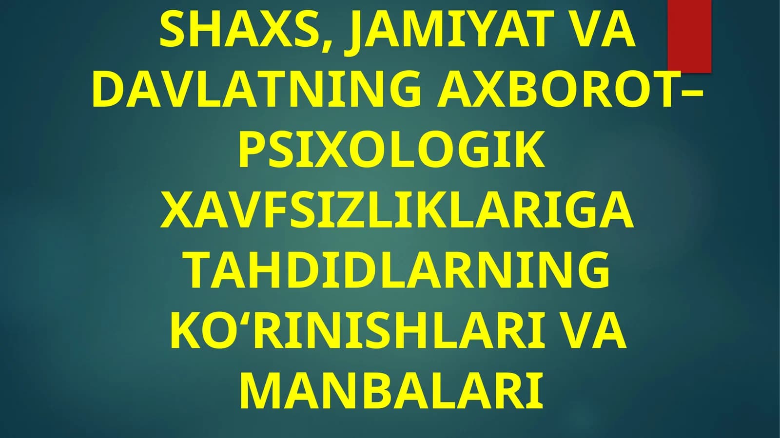 Axborot–psixologik xavfsizlik
