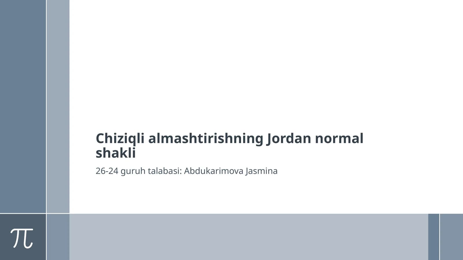 Chiziqlialmashtirishning Jordan normalshakli