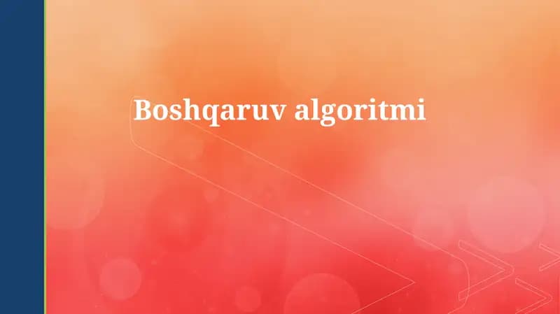 Boshqaruv algoritmi