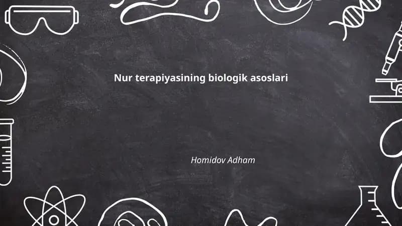 Nur terapiyasining biologik asoslari