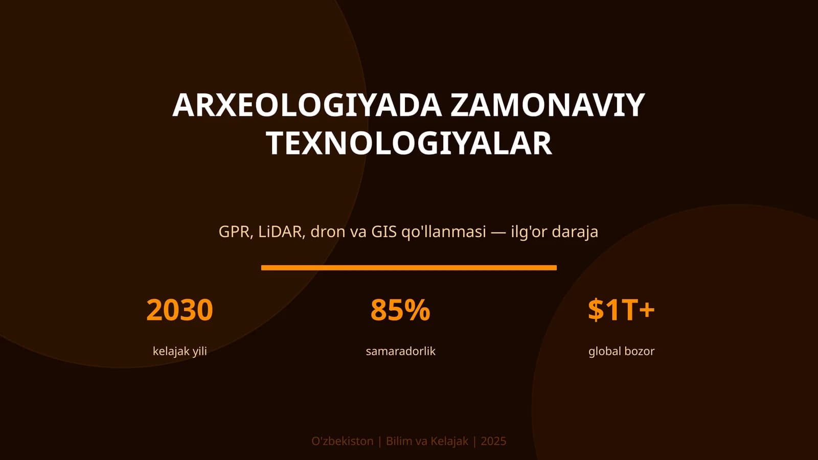 ARXEOLOGIYADA ZAMONAVIY TEXNOLOGIYALAR