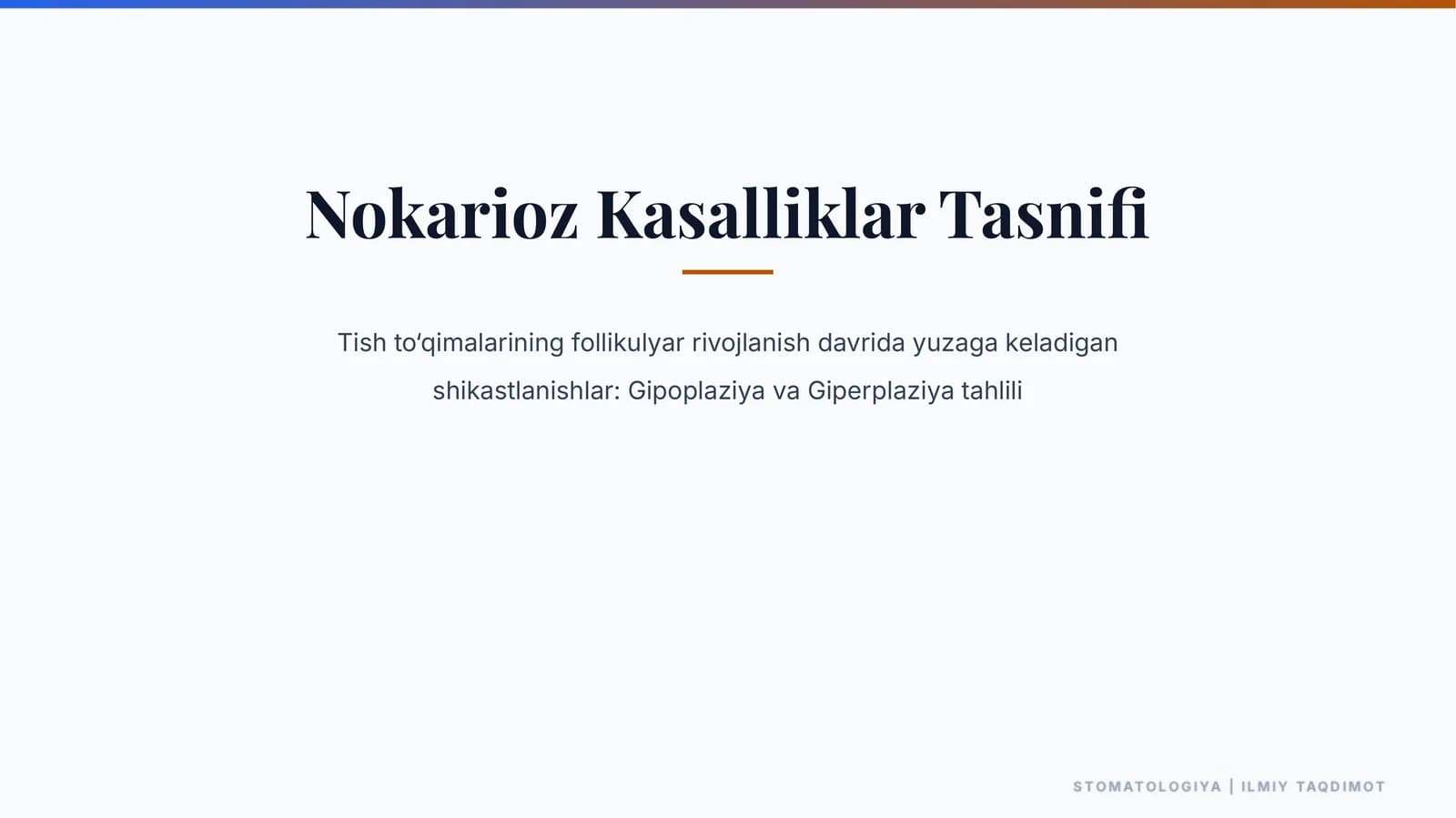 Nokarioz kasalliklar tasnifi