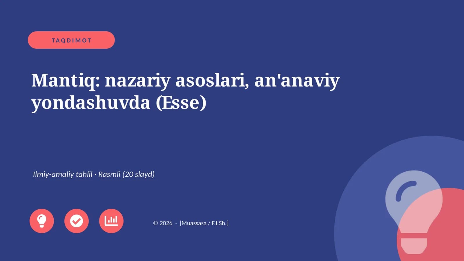 Nazariy asoslari, an'anaviy yondashuvda (Esse)