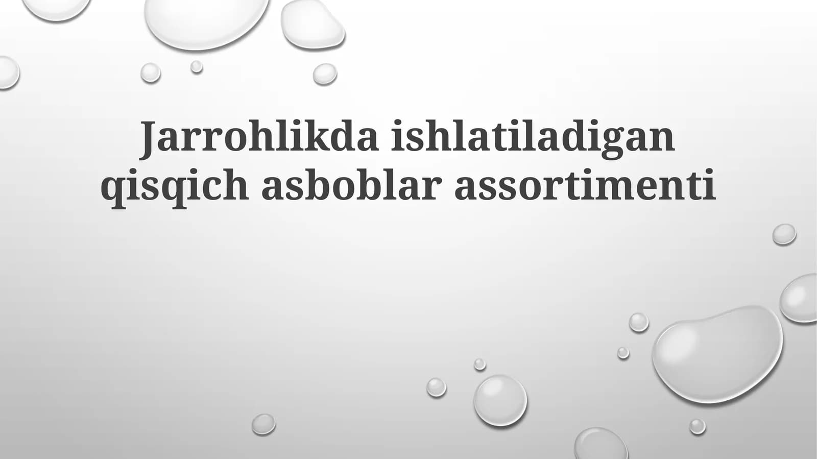 Jarrohlikda ishlatiladigan qisqich asboblar assortimenti