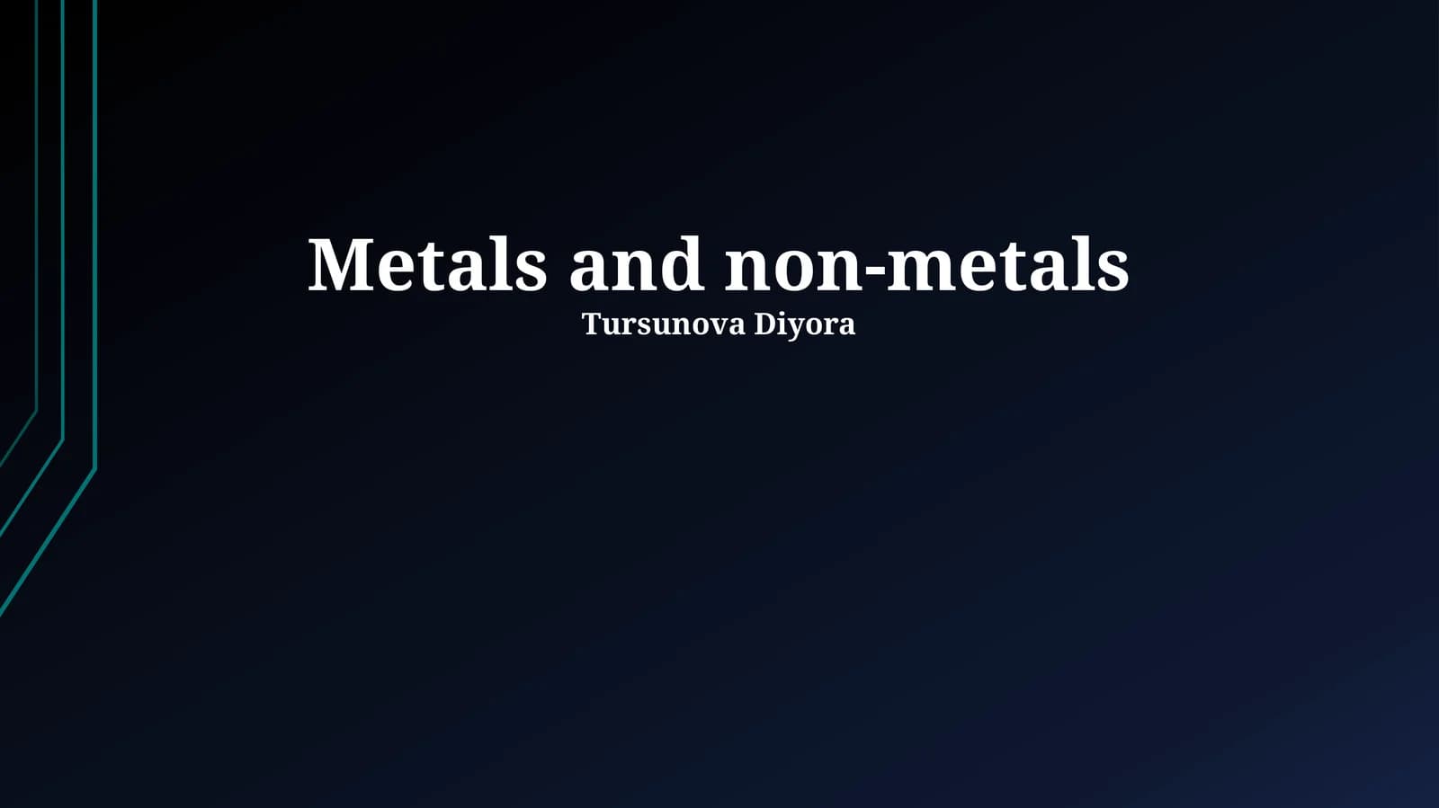 Metals and non-metals
