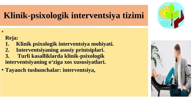 Klinik-psixologik interventsiya tizimi