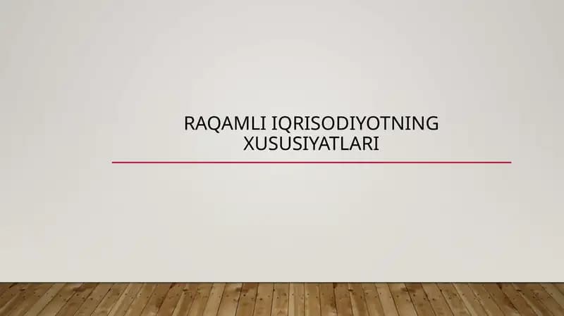 Raqamli iqtisodiyotning afzalliklari