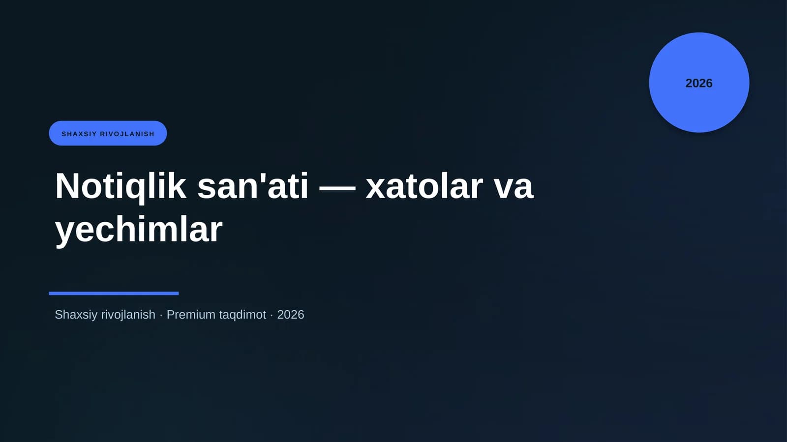 Notiqlik san'ati — xatolar va yechimlar