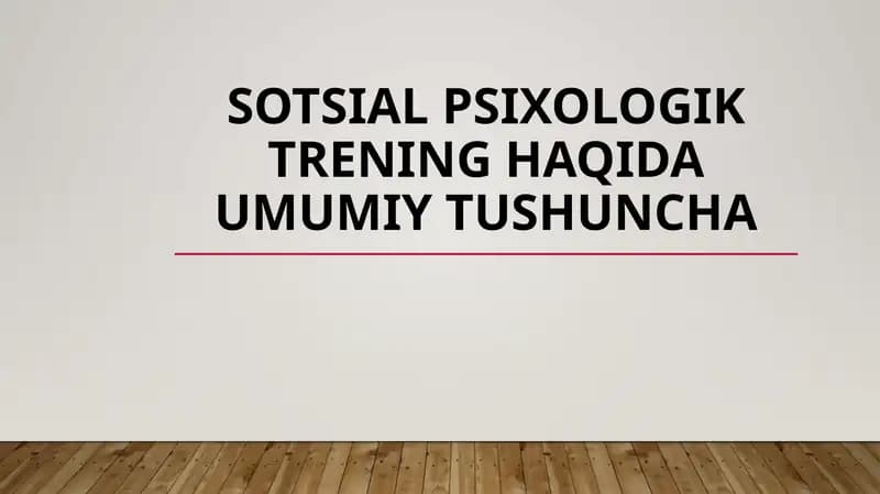 Sotsial psixologik trening