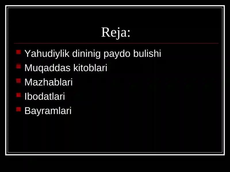 Yahudiylik dinini paydo bulishi