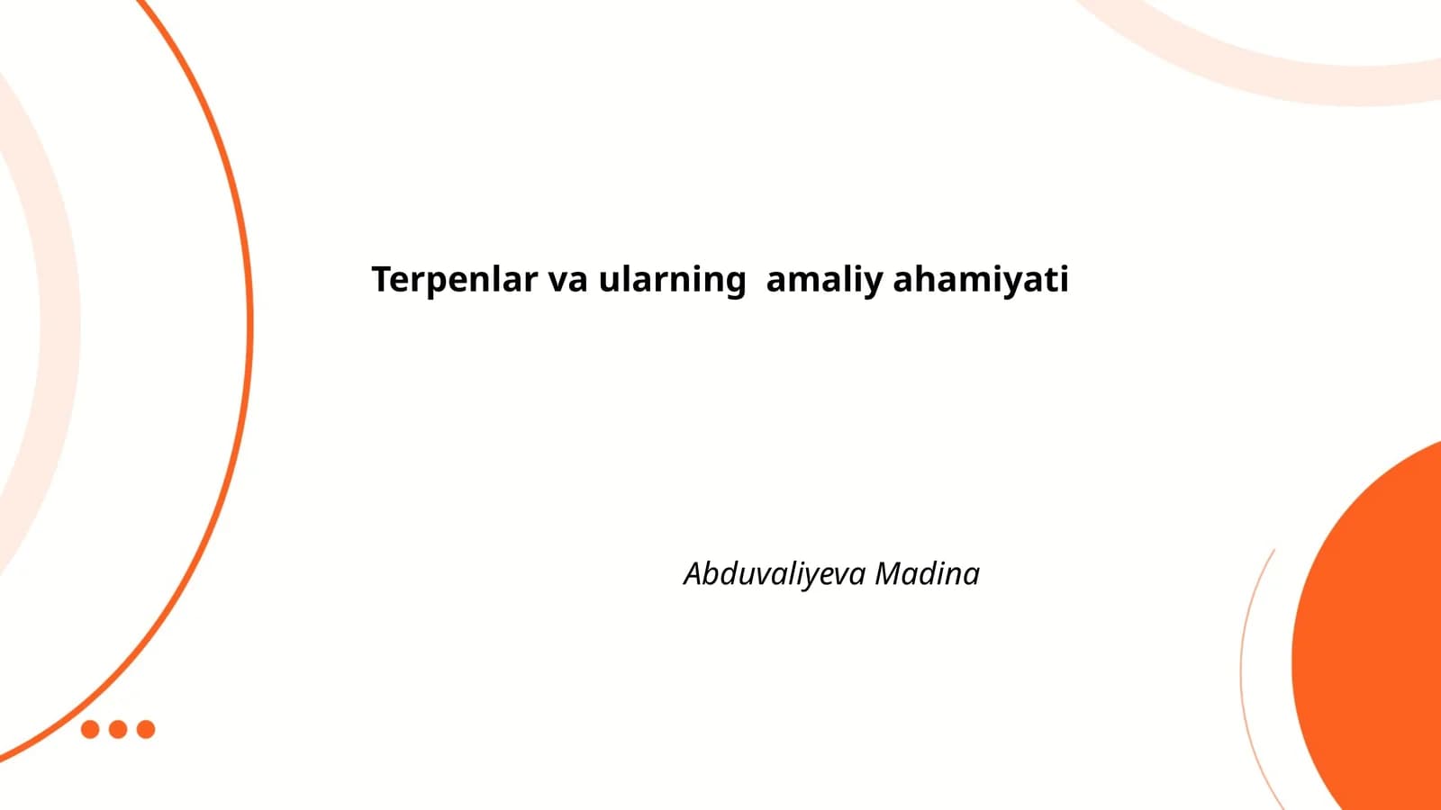 Terpenlar va ularning amaliy ahamiyati