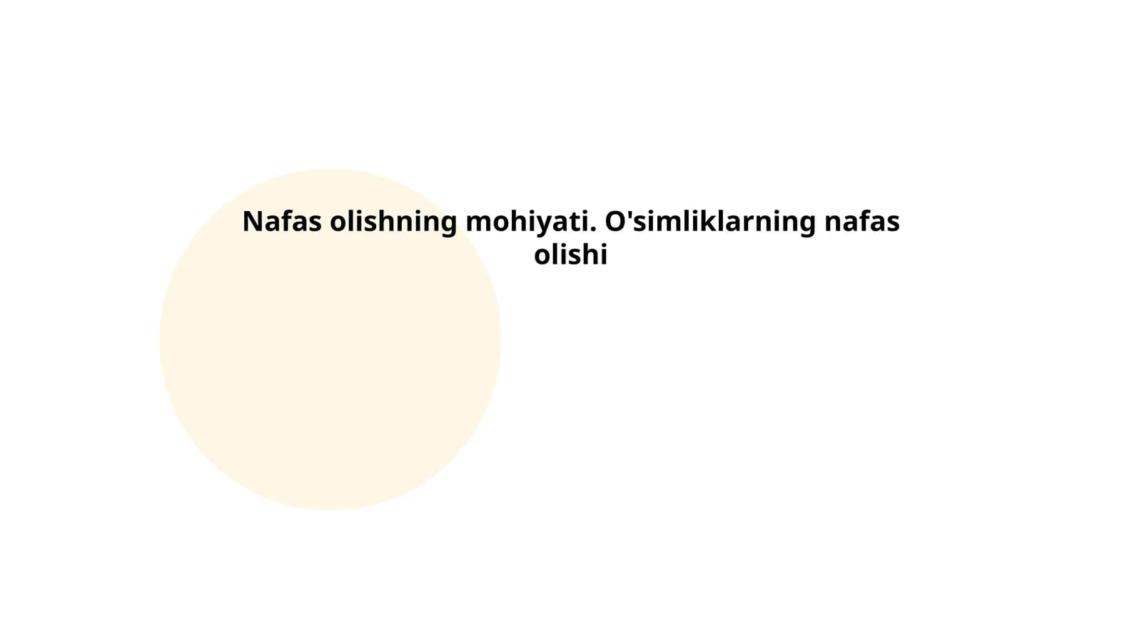 O'simliklarning nafas olish jarayoni