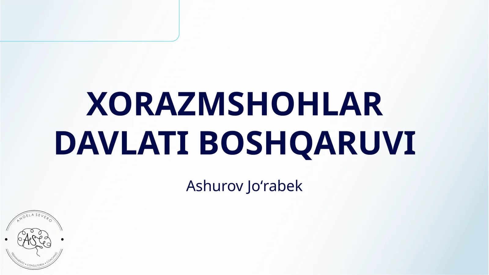 XORAZMSHOHLAR DAVLATI BOSHQARUVI