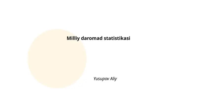 Milliy daromad statistikasi