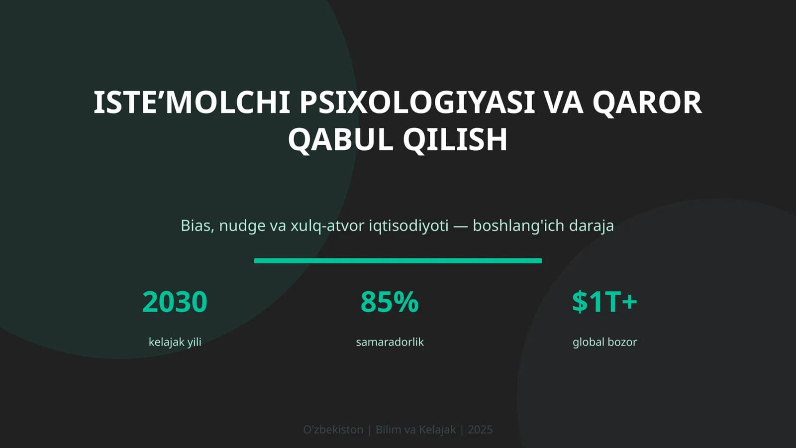 Isteʼmolchi psixologiyasi va qaror qabul qilish