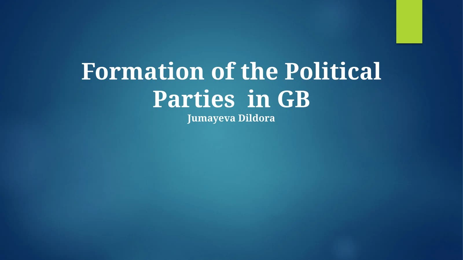Formation of the Political Parties in GB