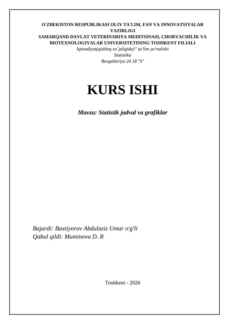 Statistik jadval va grafiklar