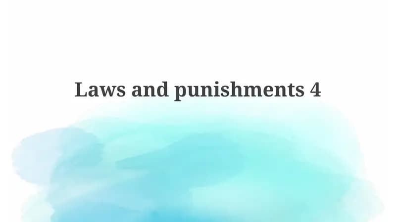 Laws and punishments 4