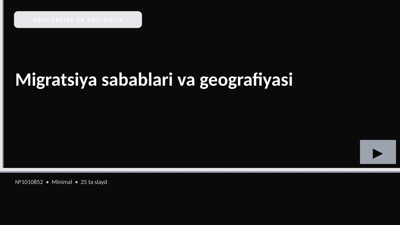 Migratsiya sabablari va geografiyasi