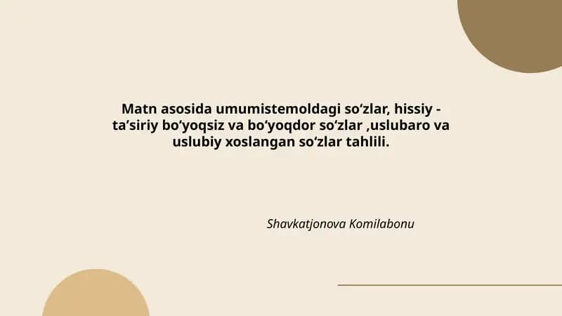 Matn asosida soʻzlar tahlili