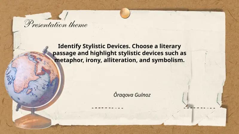 Identify Stylistic Devices