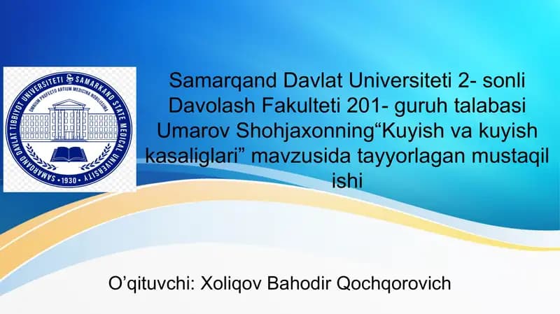 Kuyish va kuyish kasaliglari