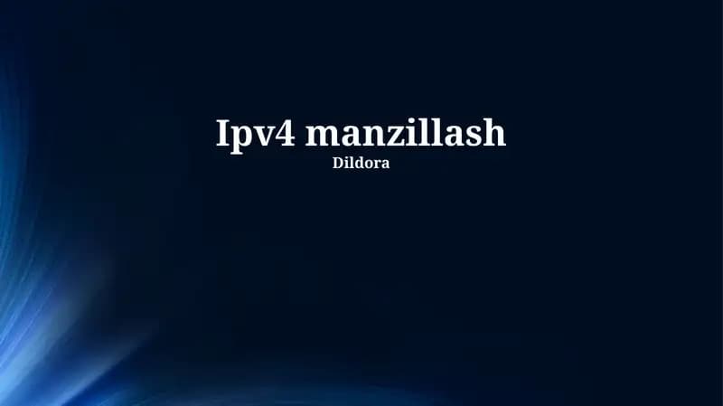 IPv4 manzillash