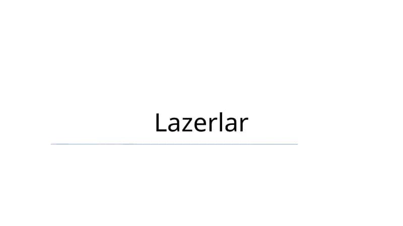Lazerlar