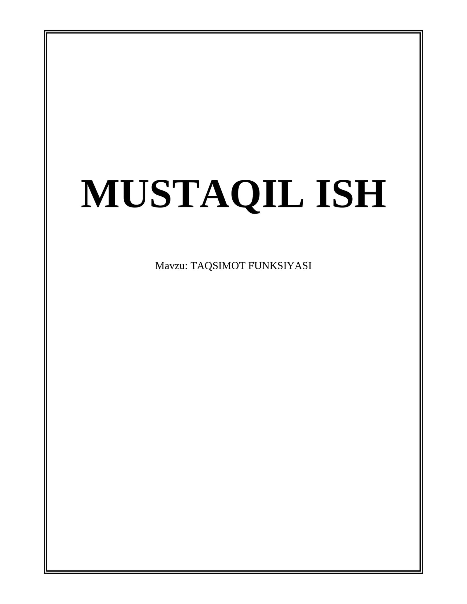 TAQSIMOT FUNKSIYASI