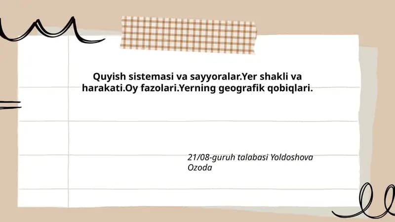 Quyish sistemi va sayyoralar