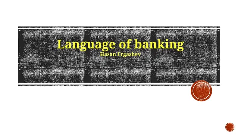 Banking Language