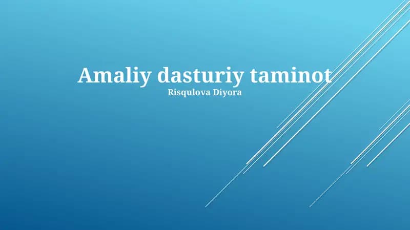 Amaliy dasturiy taminot