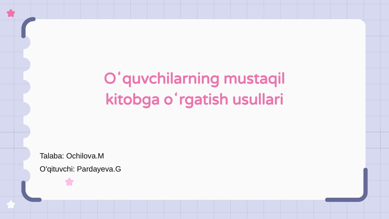 Oʻquvchilarning mustaqil kitobga oʻrgatish usullari
