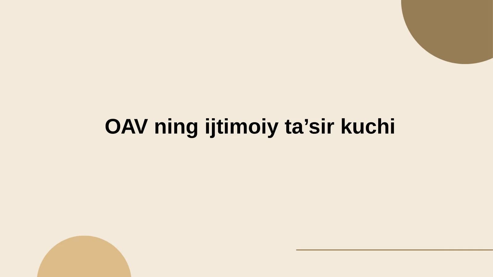 OAVning ijtimoiy ta’sirkuchi