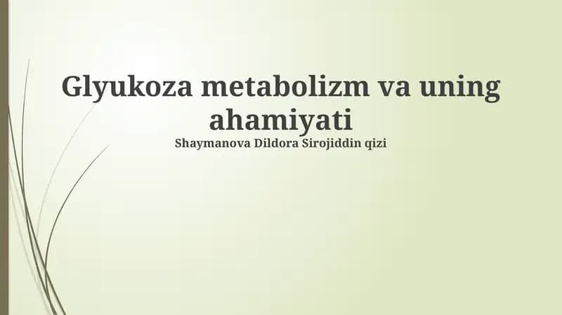Glyukoza metabolizmi