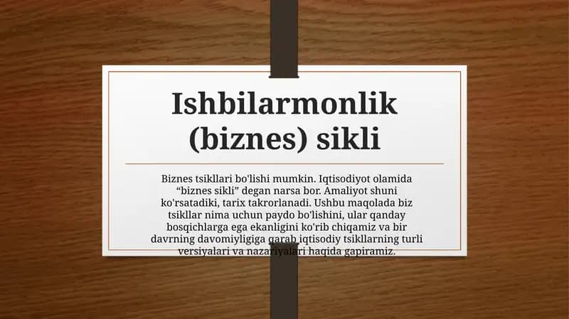 Ishbilarmonlik(biznes)sikli