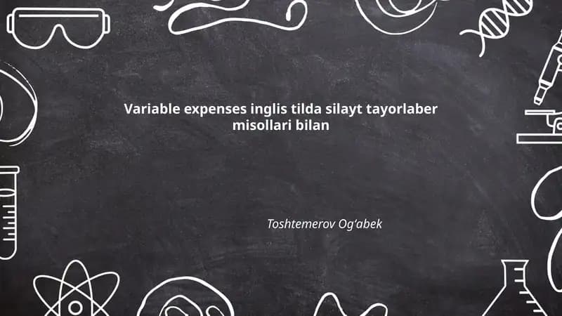 Variable Expenses Inglis Tilda Silayt Tayorlaber Misollari Bilan