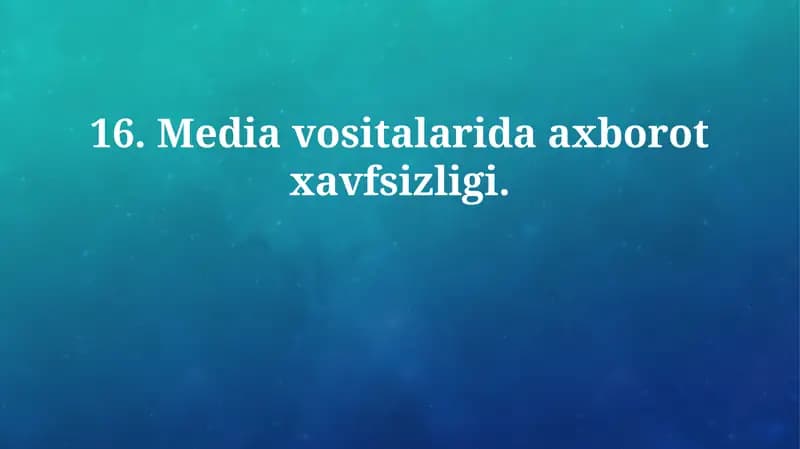 Axborot xavfsizligi