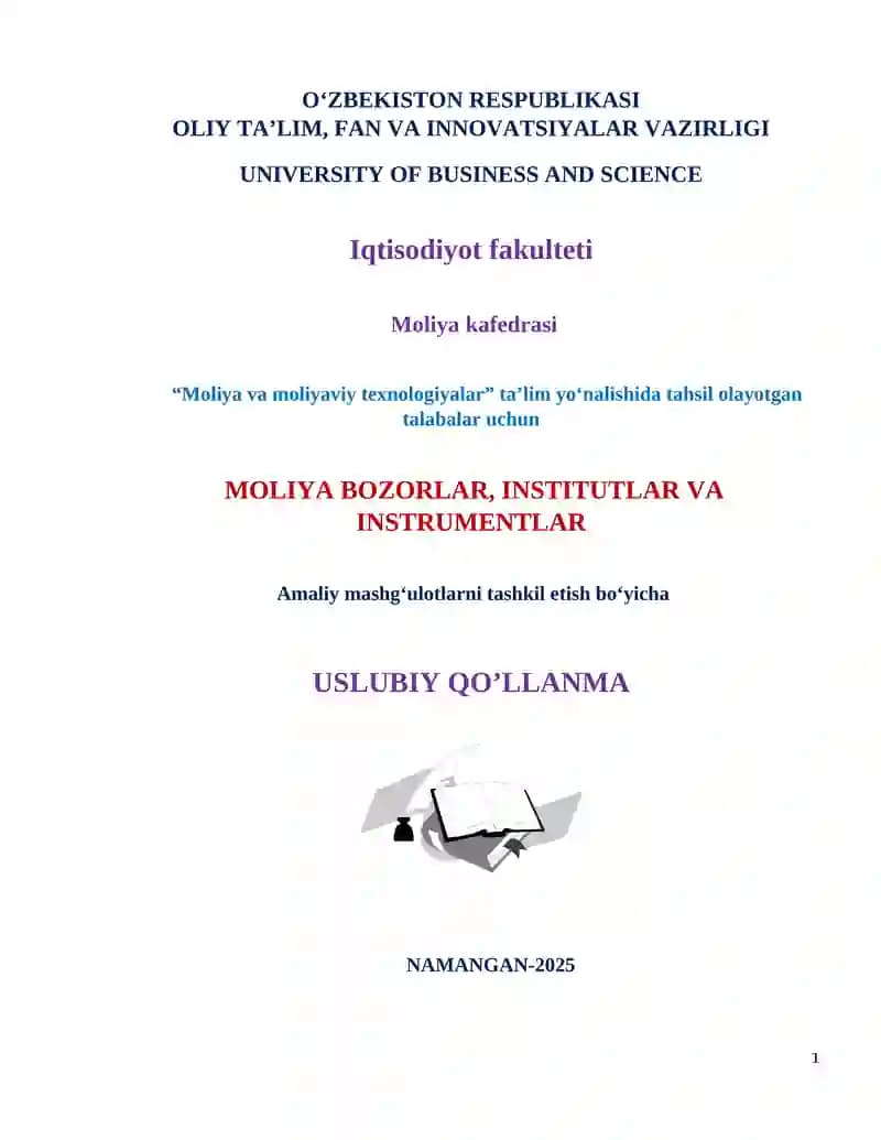 Moliya bozorlar, institutlar va instrumentlar