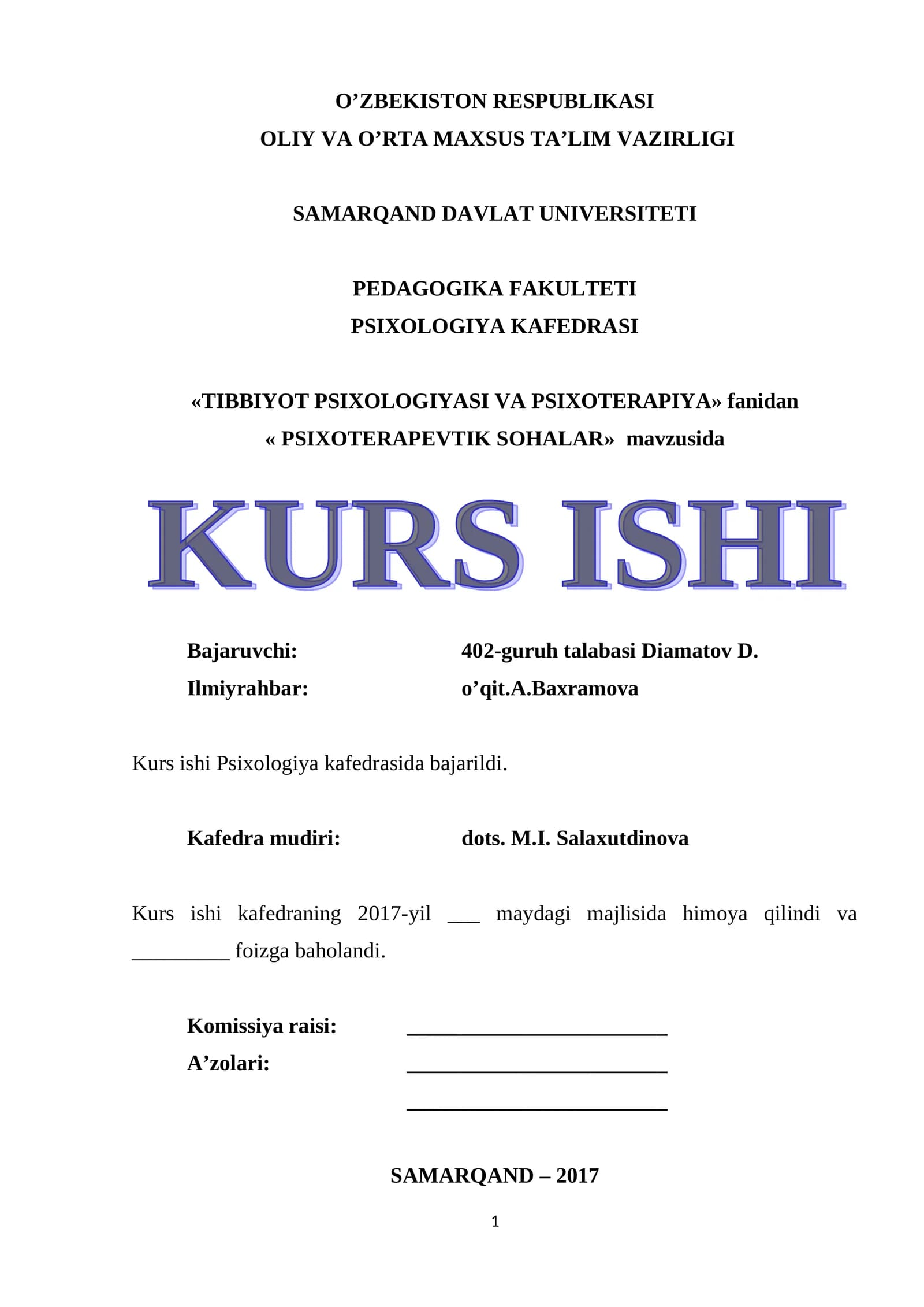 PSIXOTERAPEVTIK SOHALAR