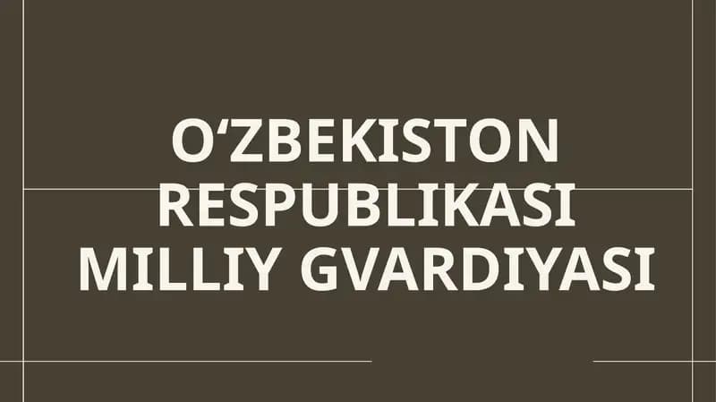 O‘zbekiston Respublikasi Milliy gvardiyasi