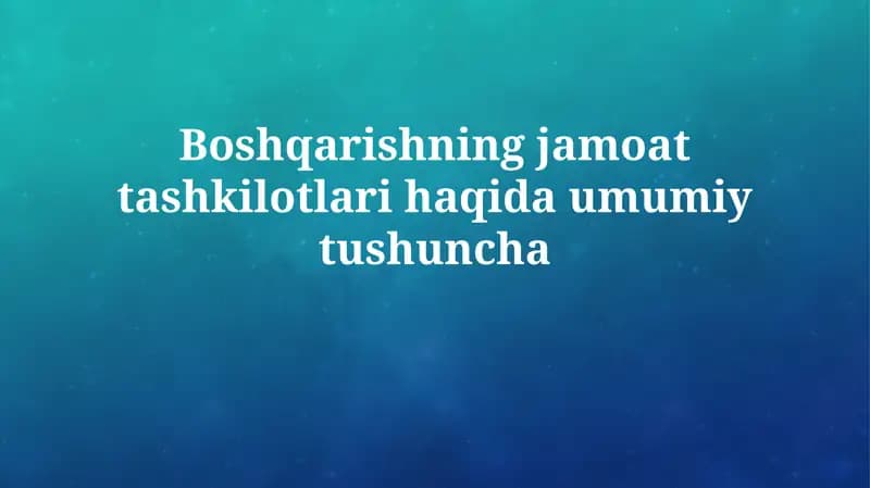 Davlat boshqaruvi tashkilotlarining mohiyati