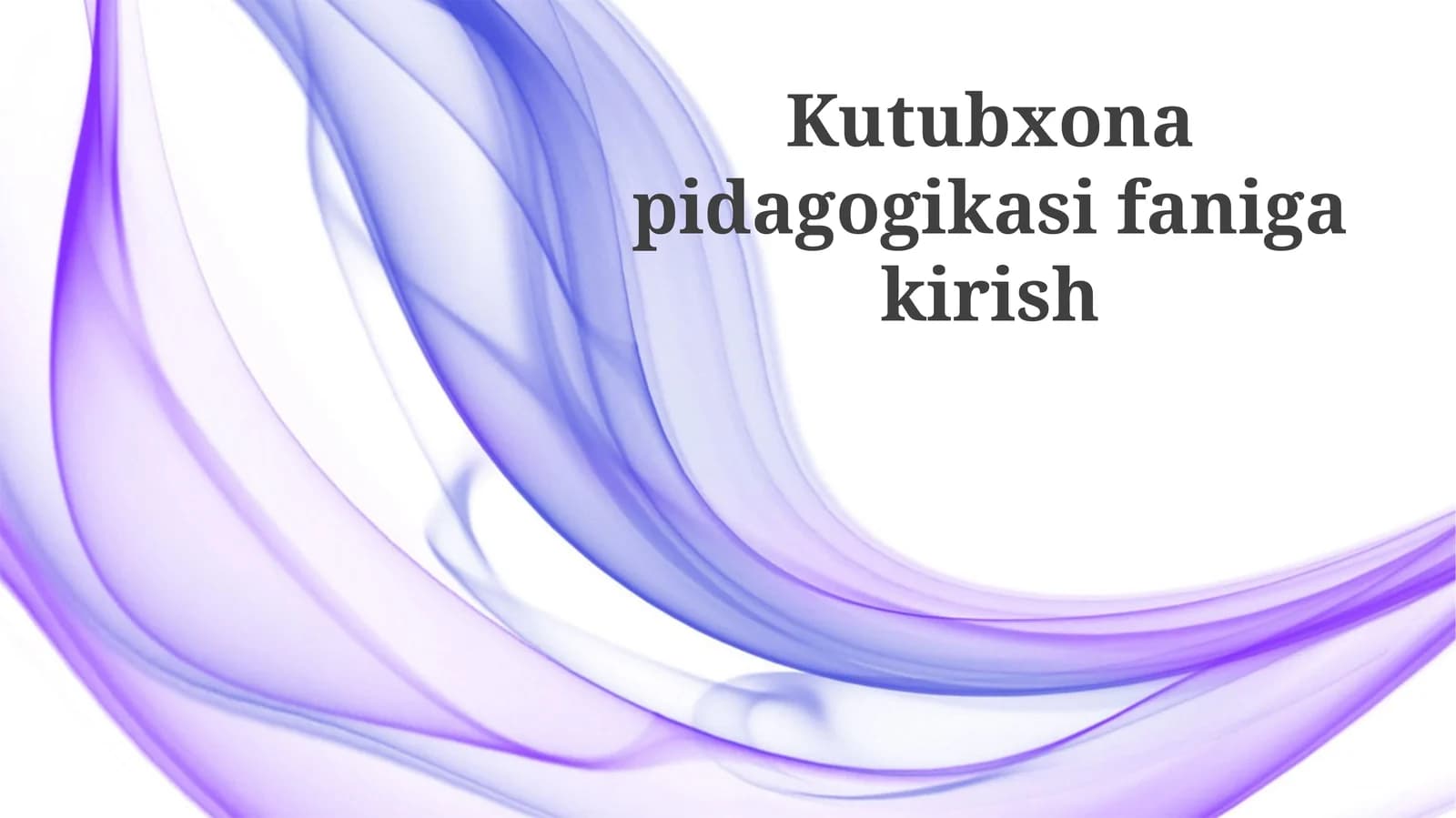 Kutubxona pedagogikasiga kirish