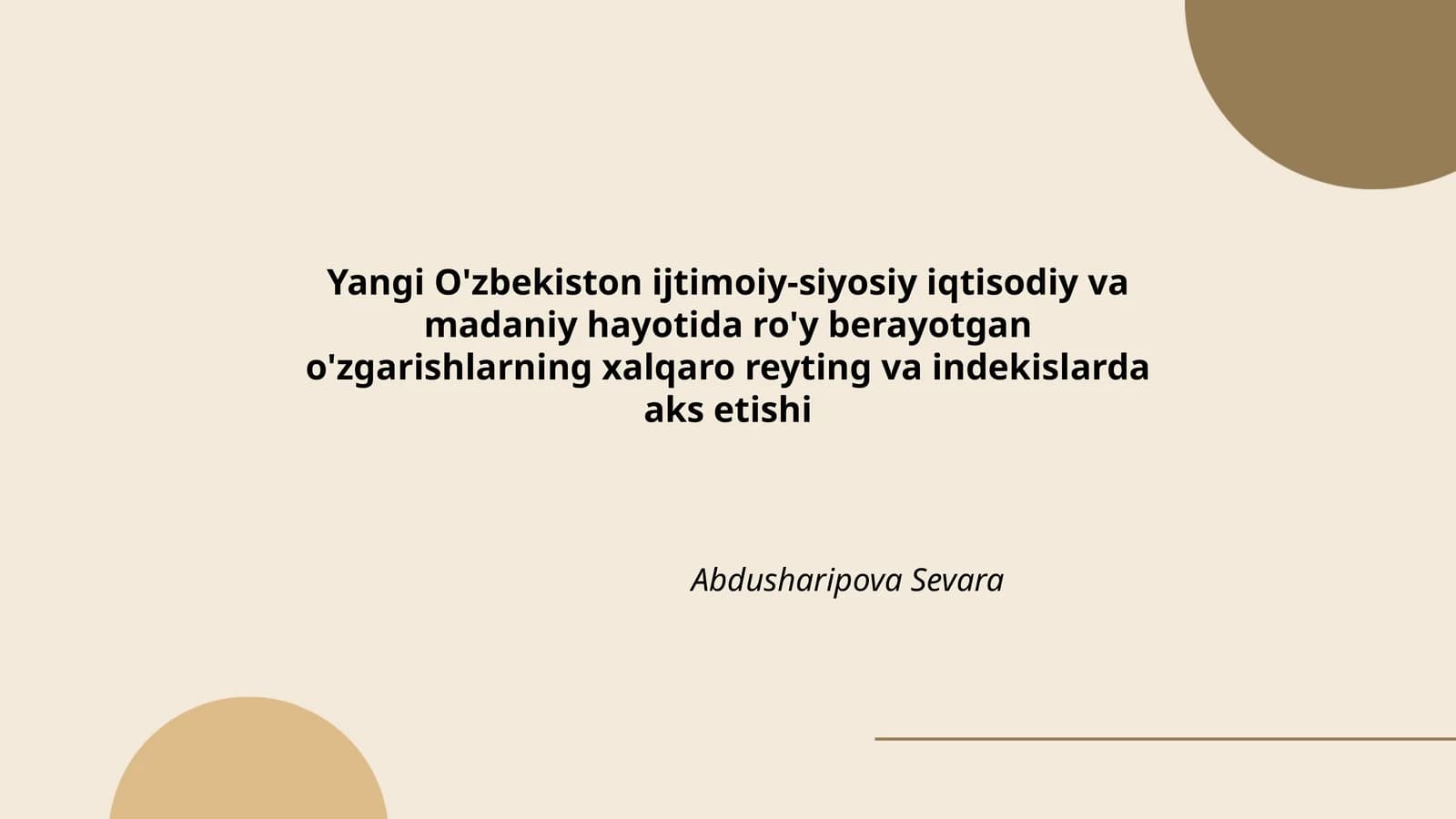 O'zbekistonning xalqaro reytinglardagi o'rni