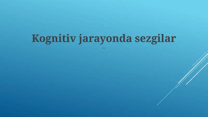 Kognitiv jarayonda sezgilar