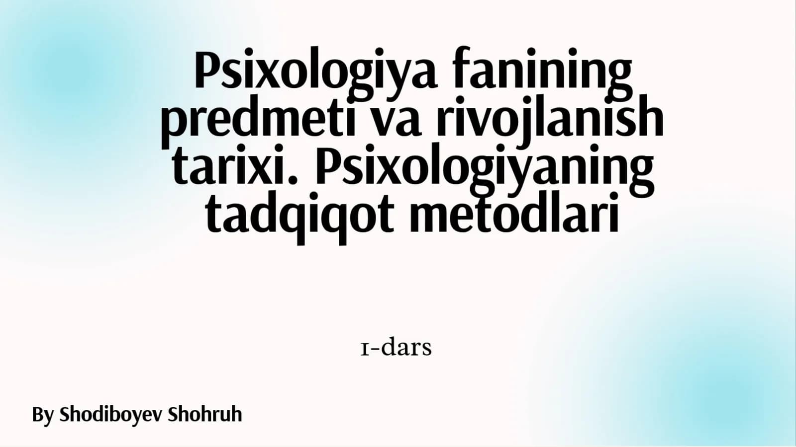 PSIXOLOGIYA NIMANI O’RGANADI?